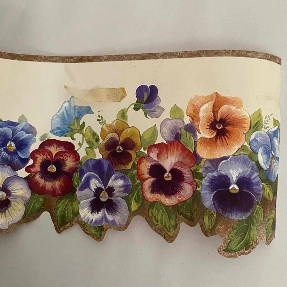 Pansy Garden Wallpaper Border by Brewster Home Fashions 15 feet x 6.25”